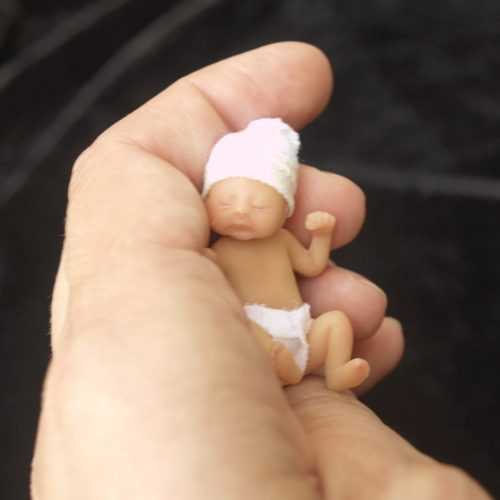 "Morning Sunshine " Miniature baby doll LE Resin Sculpture by Camille Allen 